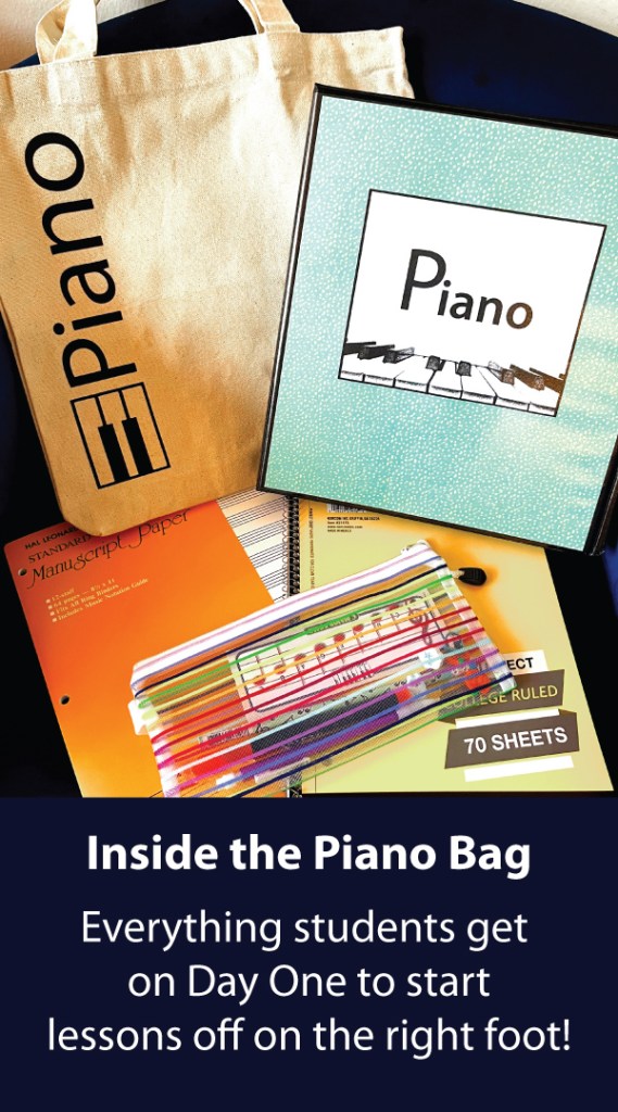 Inside the Piano Bag: Everything students get on Day One to start lessons off on the right foot!